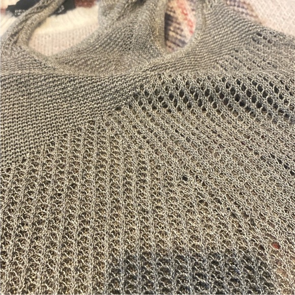 HELMUT LANG Mesh Crochet Asymmetrical Tank Top - Picture 3 of 9